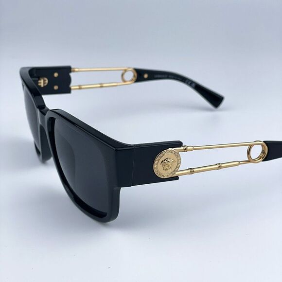 SALE! NEW Versace VE4412 GB1/87 Black Dark Grey Square Unisex Sunglasses main image 9